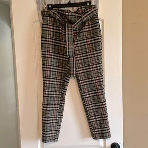 Plaid ankle length pants